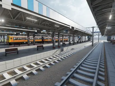 FICTIONAL TRAIN DEPOT AND STATION  3D model