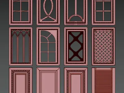 cabinet door set 01 3D model