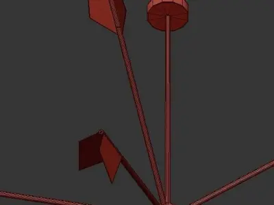 vespertilio modern chandelier with gold accents 3D model