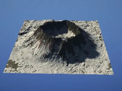 Landscape Environment Volcano Snow 13 Low-poly 3D model