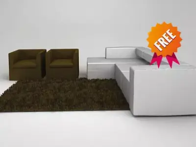 Living room set FLV301 Free 3D model