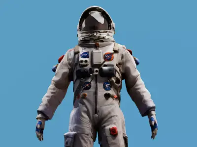  Astronaut Rigged 3D Model Low-poly 3D model