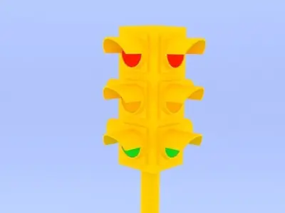Traffic Signal Collection Low-poly 3D model