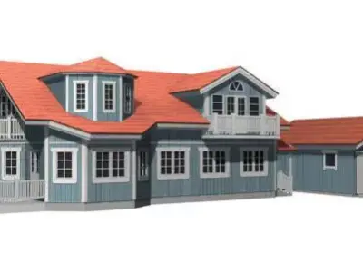 Family House with  Garage 3D model
