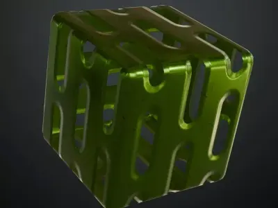 Green Shine Metal Grill Transparent PBR Seamless Texture