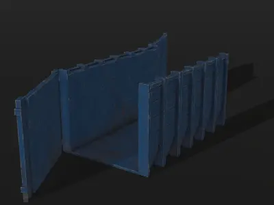Blue Container Low-poly 3D model