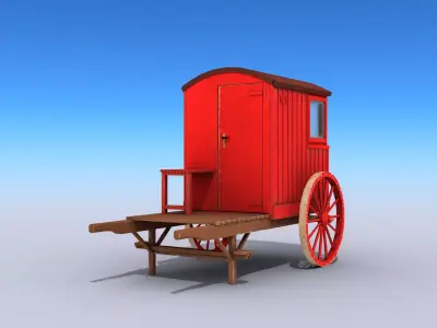 Lifeguard Station On Wheels Low-poly 3D model
