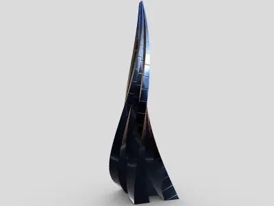 Glass Futuristic Skyscraper 3D model
