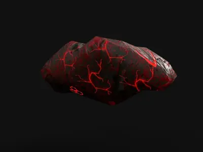 Scifi rock low poly model Low-poly 3D model