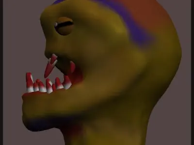 Alien-creature-obj-3D Model monster head Low-poly 3D model