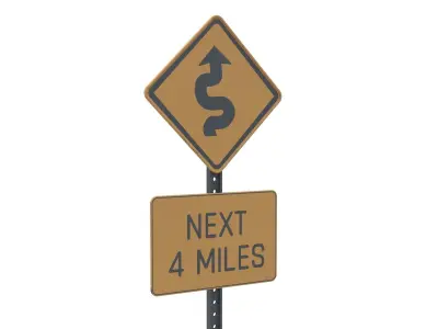 Street Sign 18  Low-poly 3D model