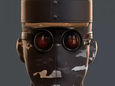 helmet 3d model scifi Low-poly  Low-poly 3D model