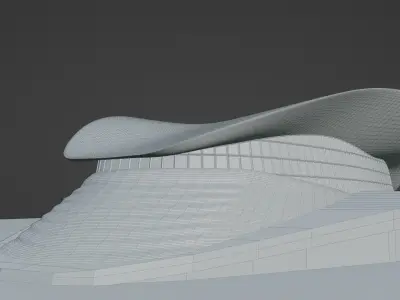 London Aquatic Center By Zaha Hadid Low-poly 3D model