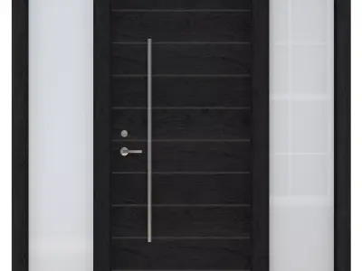 Door-095 modern door with glass panels 3D model