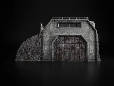 INDUSTRIAL SCIFI BUILDING 01 Low-poly 3D model