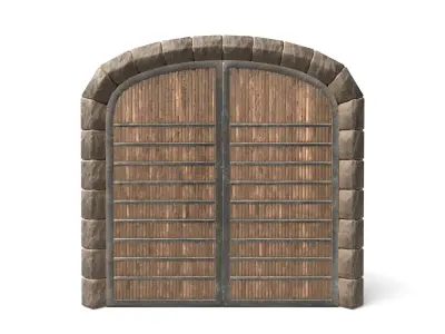 Medieval Wooden Door  Low-poly 3D model