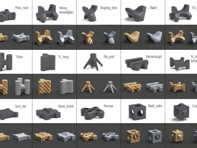 Breakwater and Roadblock   3D model