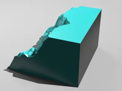 Isometric Ice Cliff Low-poly 3D model