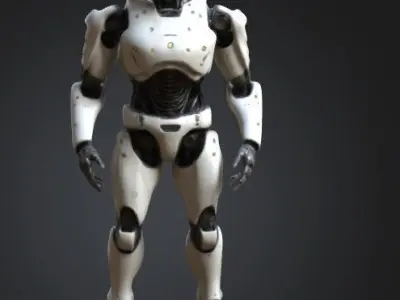 Ultra-Realistic Male Humanoid Robot Sci-Fi Game Asset Low-poly 3D model