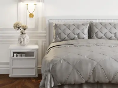 Interior double set bedroom 3D model