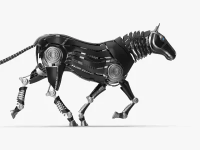 Robot horse runs 3D model