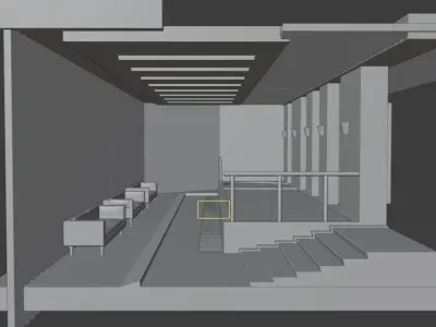 Indoor Pool Low-poly 3D model