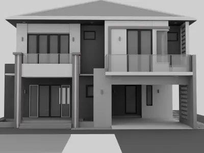 11x12 Metre 36x39 House Plan 1296 sqft 3D Model 3D model