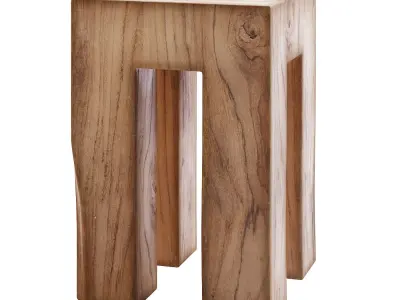 Side table with root tooth 3D model