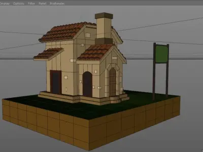 Cartoon House Low poly Free low-poly 3D model