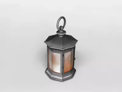 Classic Black Metal Lantern 3D Model 3D model