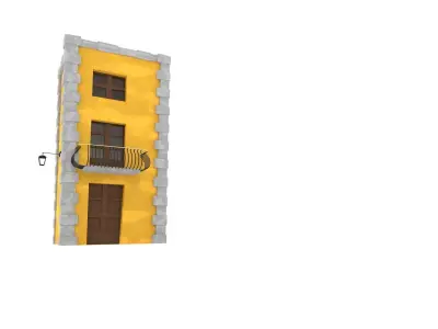 Italian Cartoon House  Low-poly 3D model