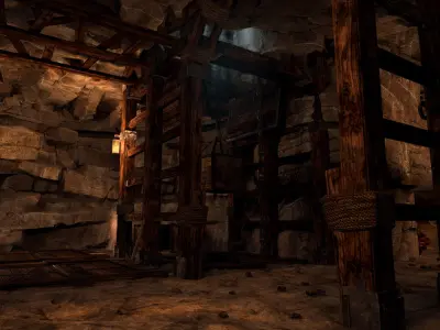 Medieval Mineshaft - Modular Low-poly 3D model