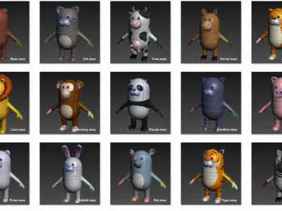  Cartoon Animal Rigged Pack 