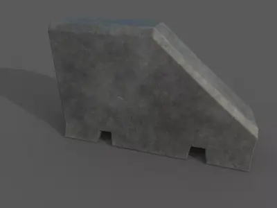 Concrete Barrier Type 12 Low-poly 3D model