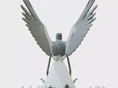 Carbon Fiber Mechanical Messenger Bird 3D Model Low-poly 3D model