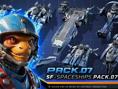 STARSHIPS - Pack07 Low-poly 3D model