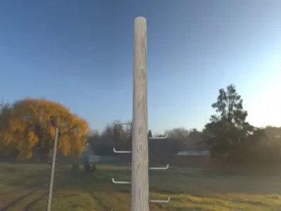 Wood Pole With Ladder - Object 003 Low-poly 3D model