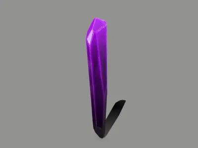 Crystal Set amethyst Low-poly 3D model