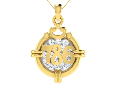 light weight yellow gold  diamond pendent -ZA PN 3170 3D print model