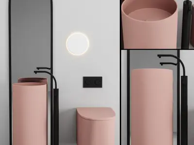 Bathroom Furniture Set Free 3D model