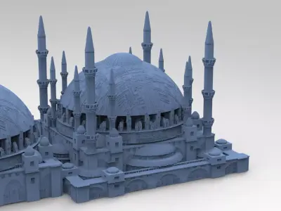 Sci fi City Dome 2 huge domes 3D model
