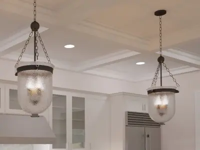 Glass Bowl Pendant Light 3D model