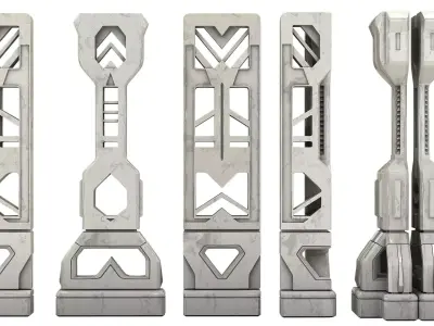 Sci-Fi Column Low-poly 3D model
