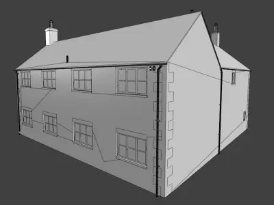 british uk cotswold stone house converted barn Low-poly 3D model