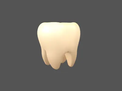 Tooth Emoji v1 002 Low-poly 3D model