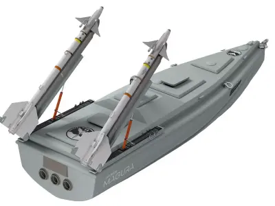 Magura Ukrainian Naval Drone Air Rocket Low-poly 3D model