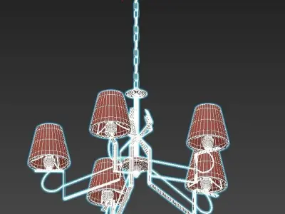 vitaluce-v4562-1-5 light chandelier with shades 3D model