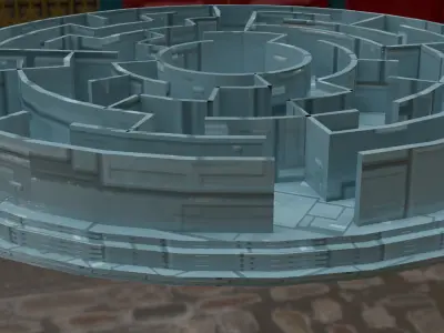 circle maze Low-poly 3D model