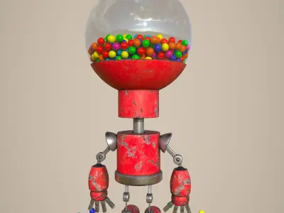 Candy Robot 4k textures Low-poly 3D model