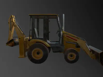 3D JCB forklift Low-poly 3D model